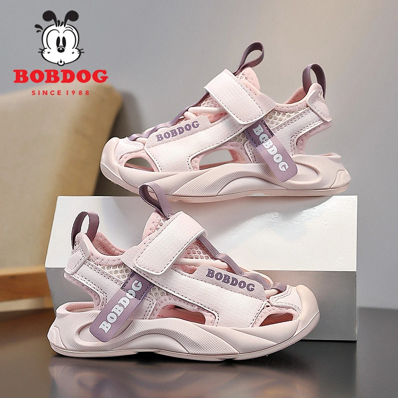 Bobdog/巴布豆2025夏季新款儿童凉鞋包头耐磨户外儿童凉鞋涉水鞋