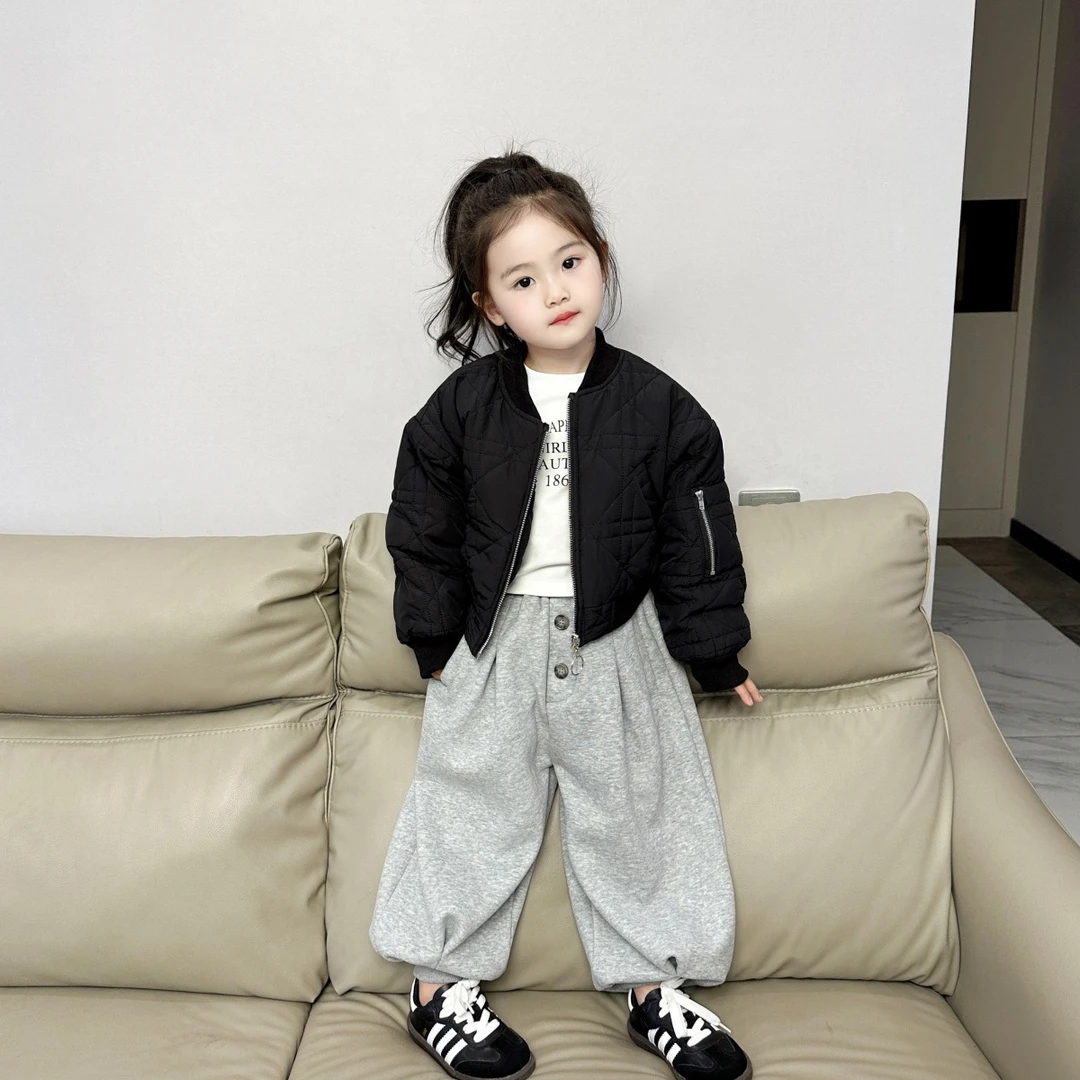 《小婕家》加厚加棉款2023女童外套机车棉衣冬季新款短款洋气保暖潮