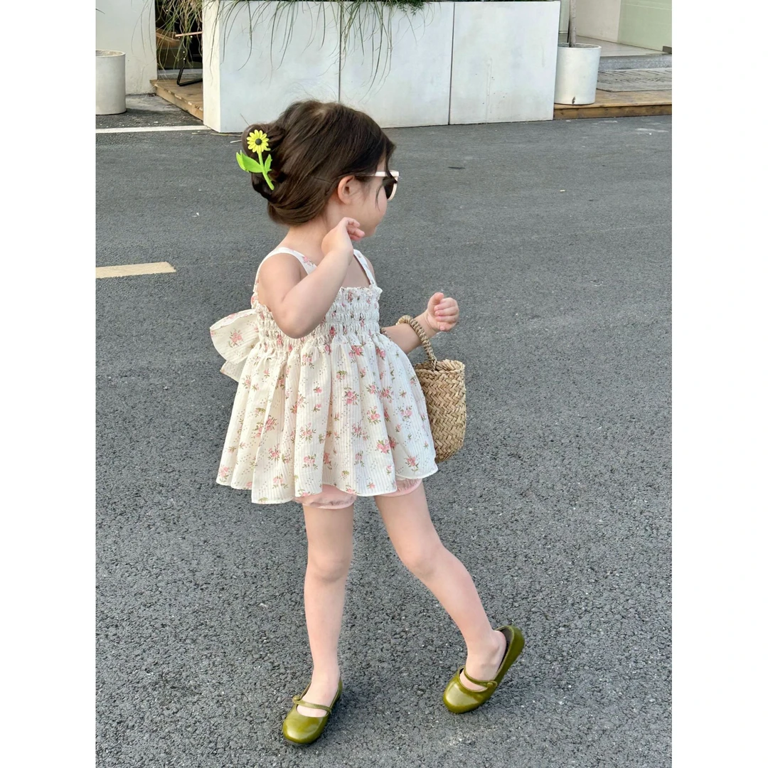《断码清仓》夏季女童洋气直播间碎花韩版宝宝女宝粉色短裤