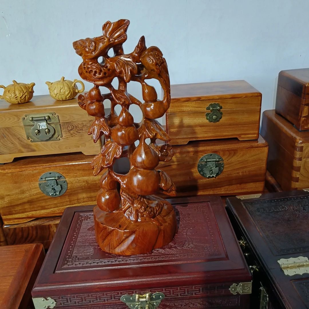 花梨木多子多福,年年有余长11-13宽5.8-7高30-32手工制作