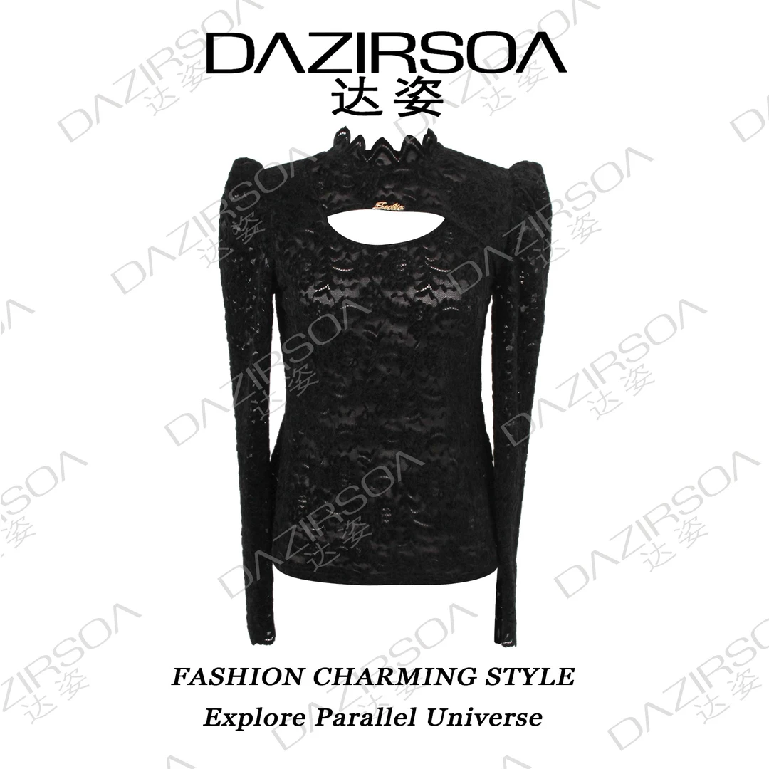 DAZIRSOA/达姿原创设计宫廷风镂空拼接蕾丝提花上衣 M722