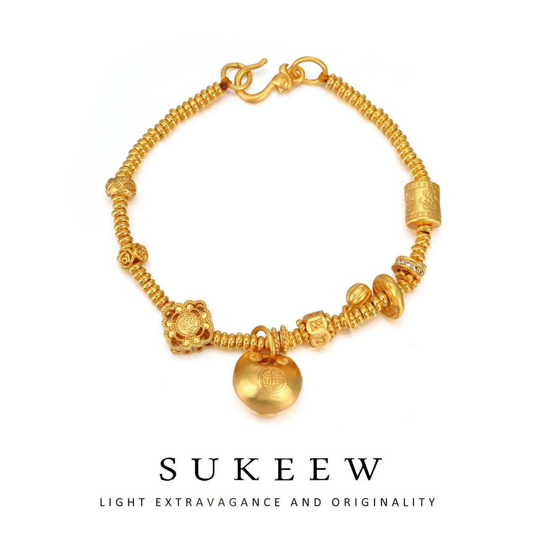 SUKEEW/酥可 铜合金手链 时尚简约百搭小福包盘缠手链349209