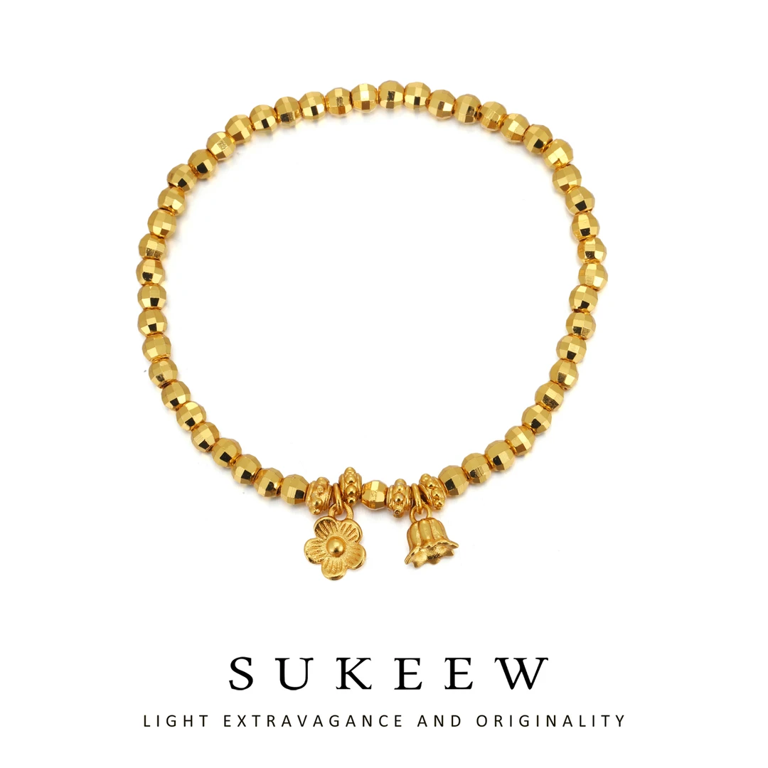 SUKEEW/酥可 铜合金手链 新中式时尚多棱珠珠时尚手链666212