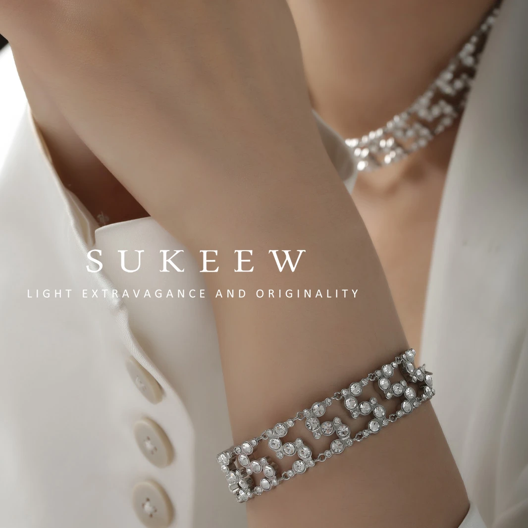 SUKEEW/酥可 铜合金合成锆石项链  【晚宴系列】气质S项链040832