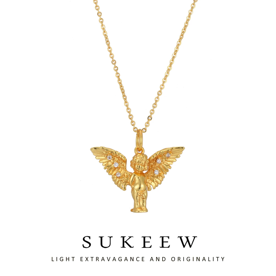 SUKEEW/酥可 铜合金项链 气质时尚精致爱神丘比特项链668102