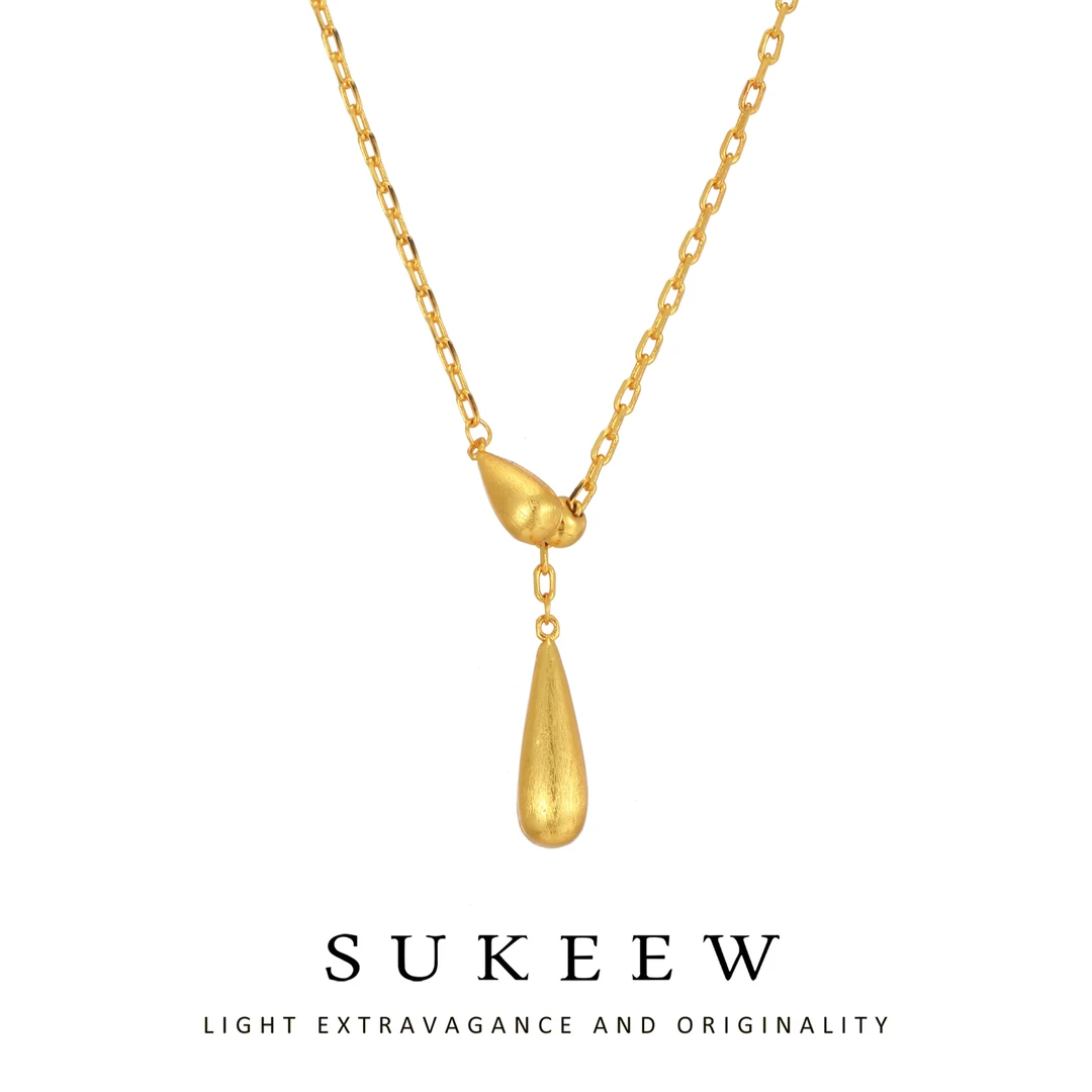SUKEEW/酥可 镀k金 气质流苏水滴时髦百搭项链664207