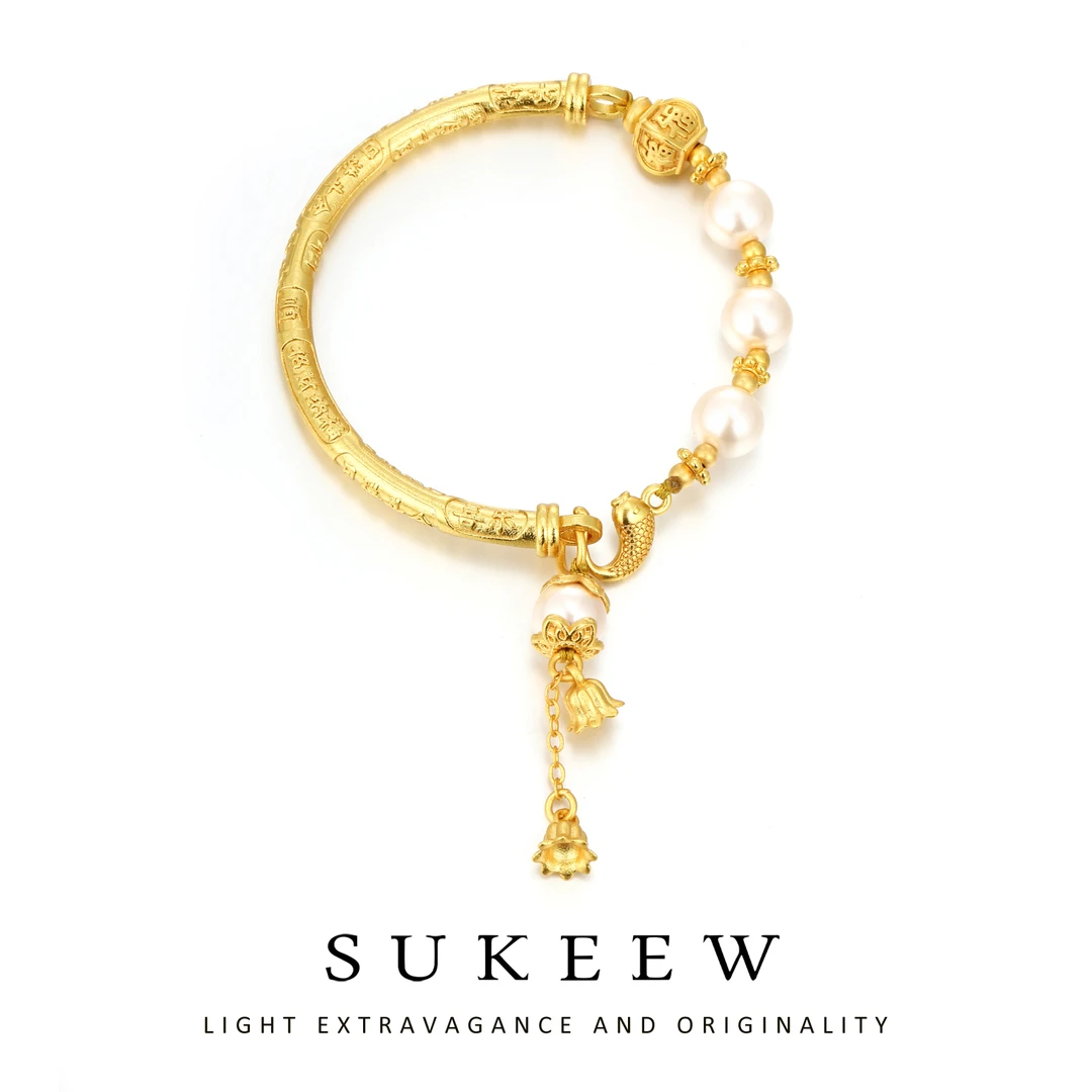 SUKEEW/酥可 铜合金手链 优雅气质珠珠半镯半链手链131005