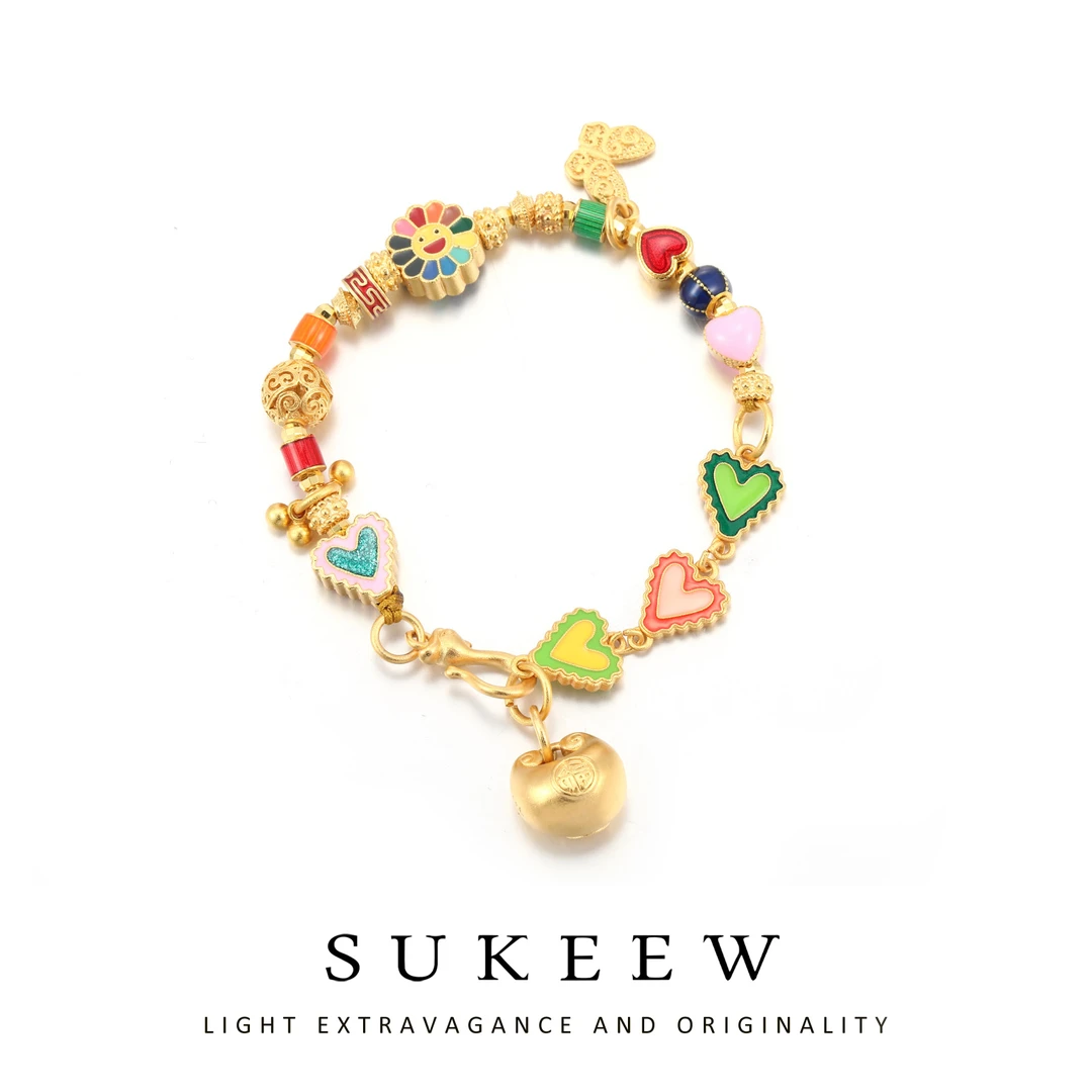 SUKEEW/酥可 铜合金手链 多巴胺时尚甜心气质手链120812五金女孩