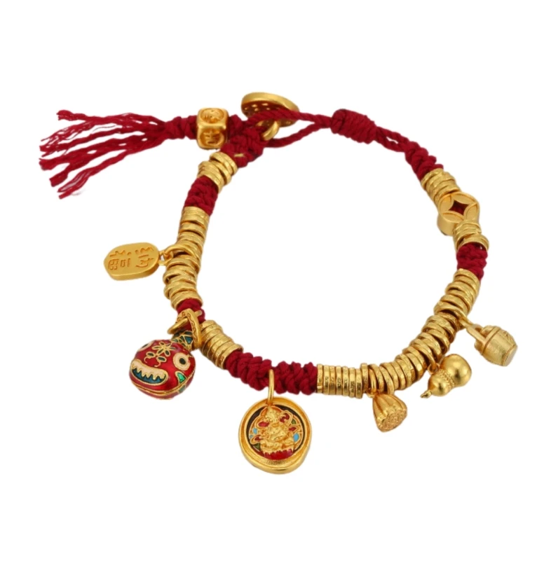 SUKEEW/酥可 铜合金布艺手链 编织财神吞金兽葫芦盘缠手链-566103