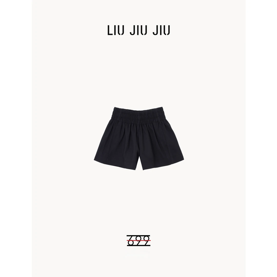 LIUJIUJIU 欧货高级感设计秋冬显瘦a字阔腿质感短裤BQ2927L