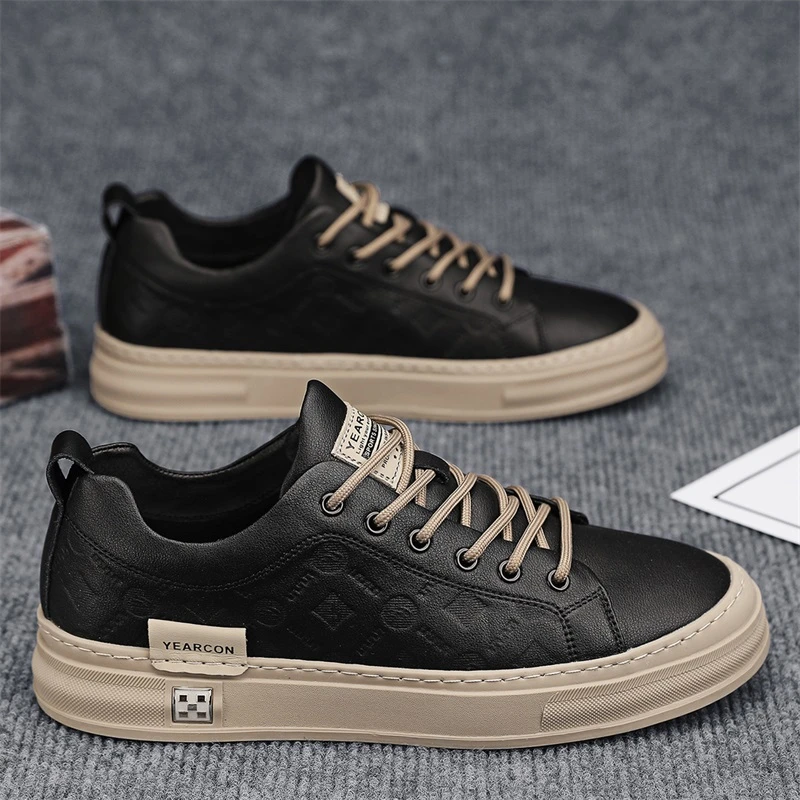 YEARCON/意尔康秋季新款真皮时尚百搭小白鞋潮鞋休闲板鞋男款潮鞋