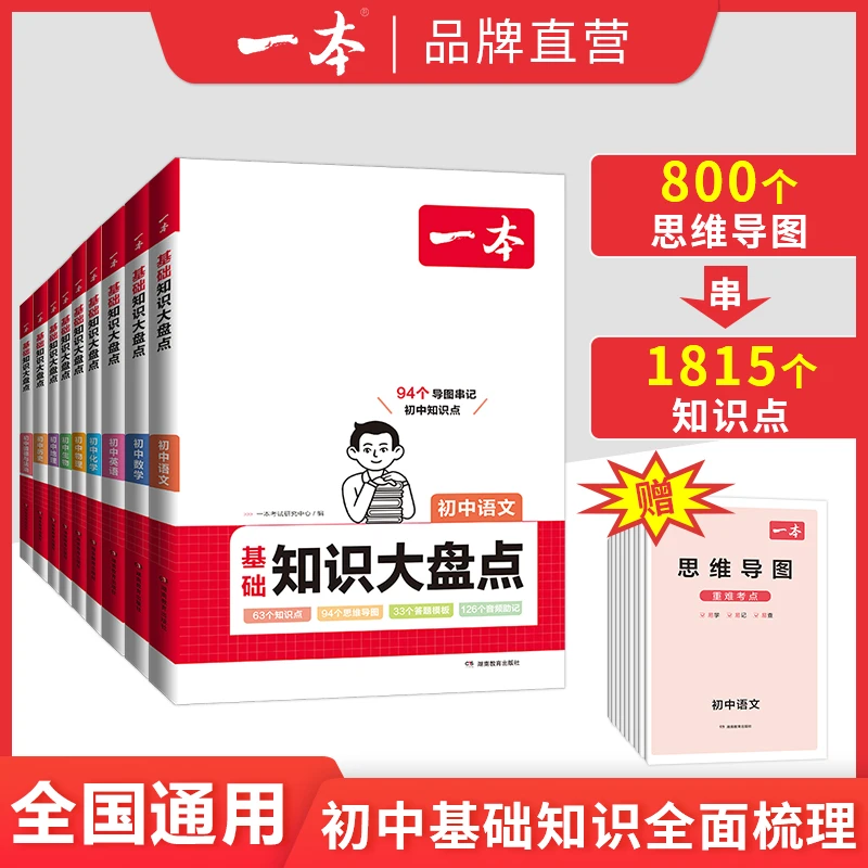 一本【小四门大盘点】初中2024政史地生基础知识导图速记 全国通用