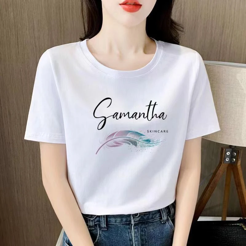 短袖精梳棉t恤女2025新款夏季宽松版女装气质百搭半袖上衣t恤女士