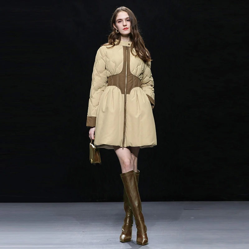 冬季甜酷风收腰显瘦南瓜裙白鸭绒保暖羽绒服HC32843