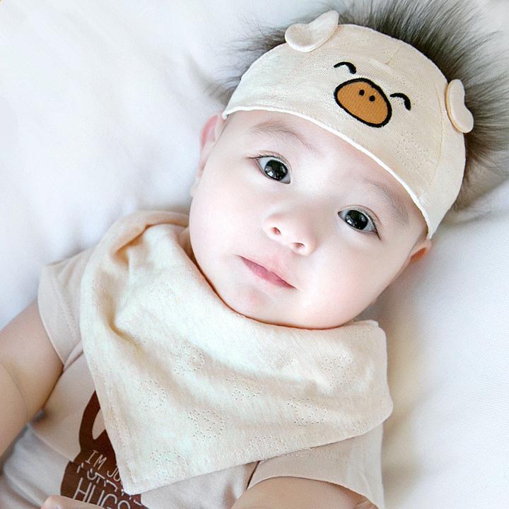 婴儿帽子春夏季薄款女宝宝胎帽新生儿护卤门帽透气婴幼儿男童纯棉
