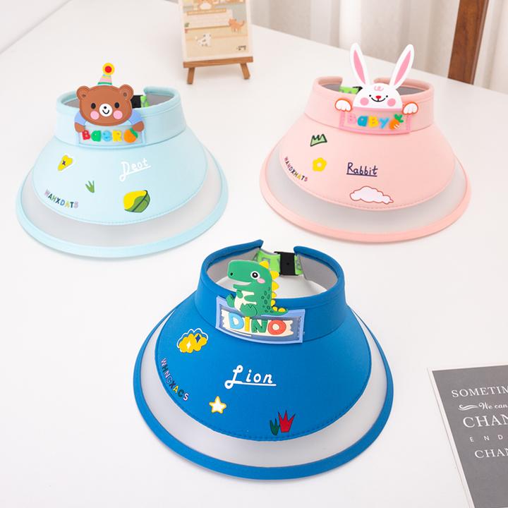 儿童防晒帽子1-3岁夏季薄款小孩遮阳太阳帽男女中大童8-15岁空顶6