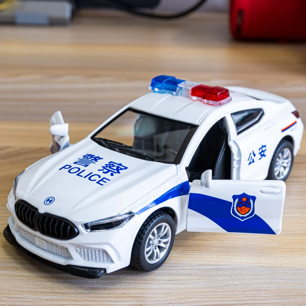 合金警车玩具车儿童大号警察车特警公安车小汽车模型3岁男孩