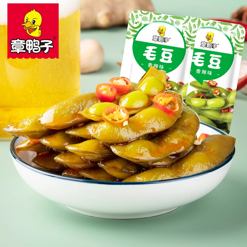 章鸭子香辣毛豆300g