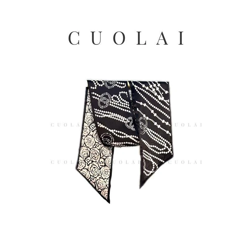 CUOLAI阔莱SL556高级轻奢山茶花双面异花桑蚕丝长巾