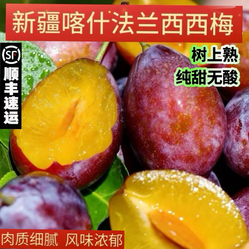 【顺丰】新疆喀什小西梅正宗法兰西纯甜无酸 新鲜水果 皮薄肉厚4斤