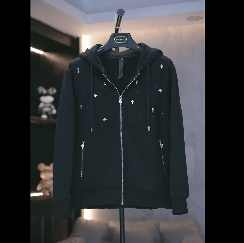 【满天星拉链卫衣】2024高定新款时尚连帽0912