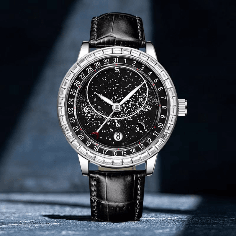 【V姐高定专属】黑骑士夜光满钻星空系列时尚男士腕表yj