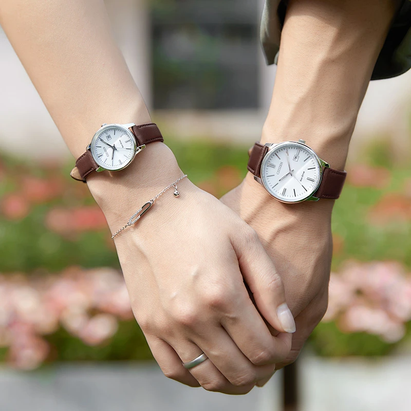 Citizen/西铁城情侣对表BM7529-24A/EW2660-22A光动能男女腕表
