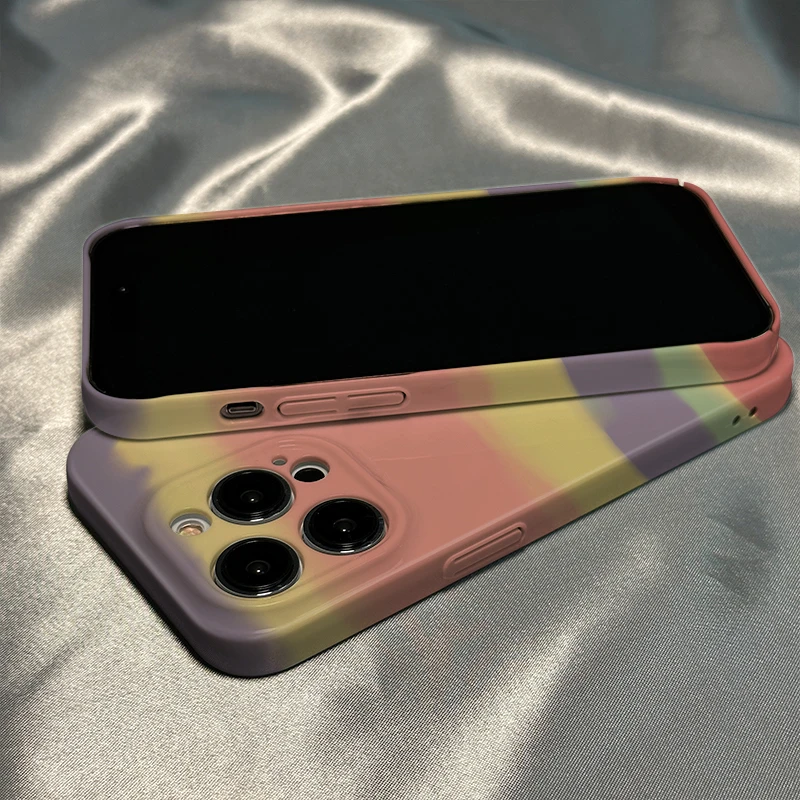 拼色晕染适用苹果手机壳iPhone13Promax菲林11高颜值12防摔手机壳