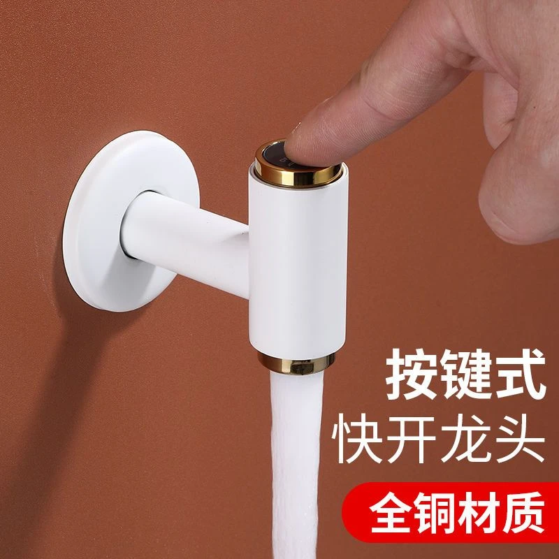 全铜拖把池水龙头洗衣机水龙头入墙式家用防爆单冷出水龙头加长