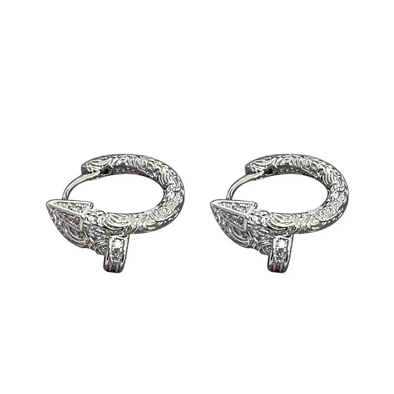 925银耳饰 小众设计高级感唐草花圆形耳环气质时尚个性DZ284一对