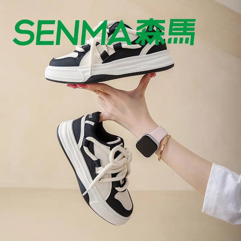 森马senma休闲鞋女2024春季新款韩版百搭运动跑步鞋女学生系带潮