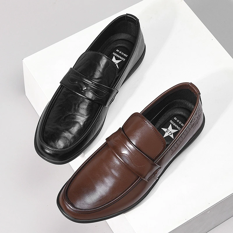 2024年夏季新款休闲皮鞋时尚百搭软底软面舒适潮流豆豆鞋男85317