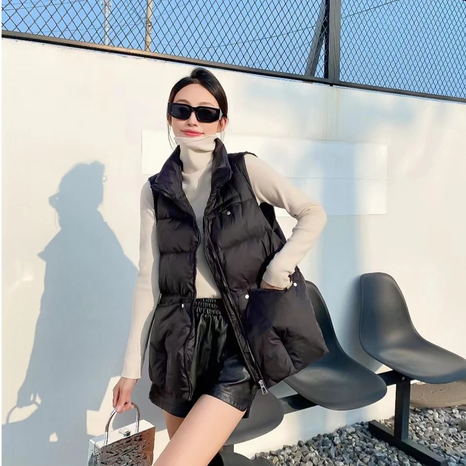 2024新款羽绒马甲女时尚反季百搭韩版秋冬休闲保暖羽绒服女士立领