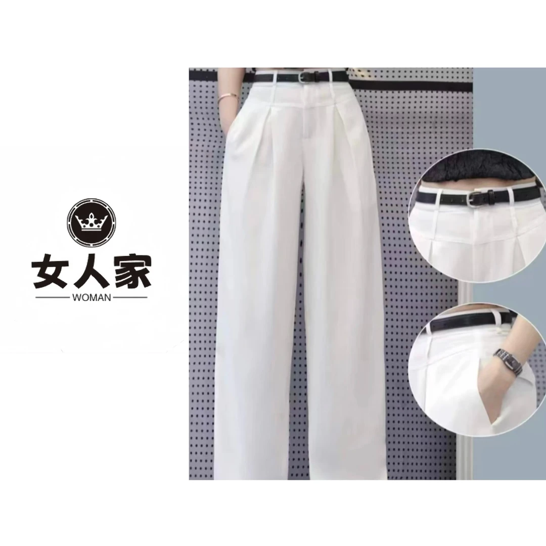 【女人家】1957夏季新款韩版时尚休闲直筒裤高级垂感西装裤