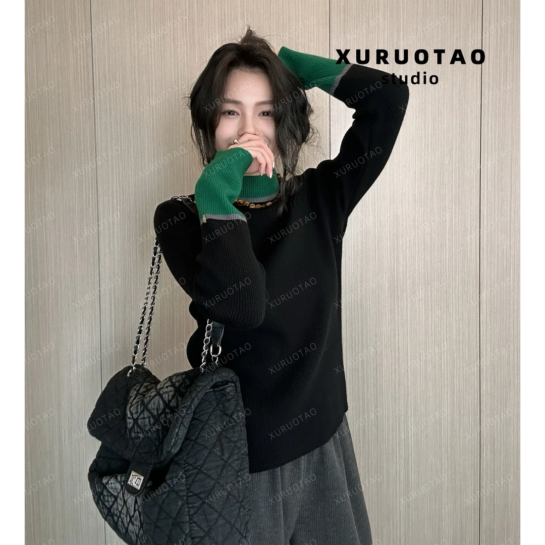 XURUOTAO 【黑翡翠】秋冬氛围感软糯毛针织衫 T6230