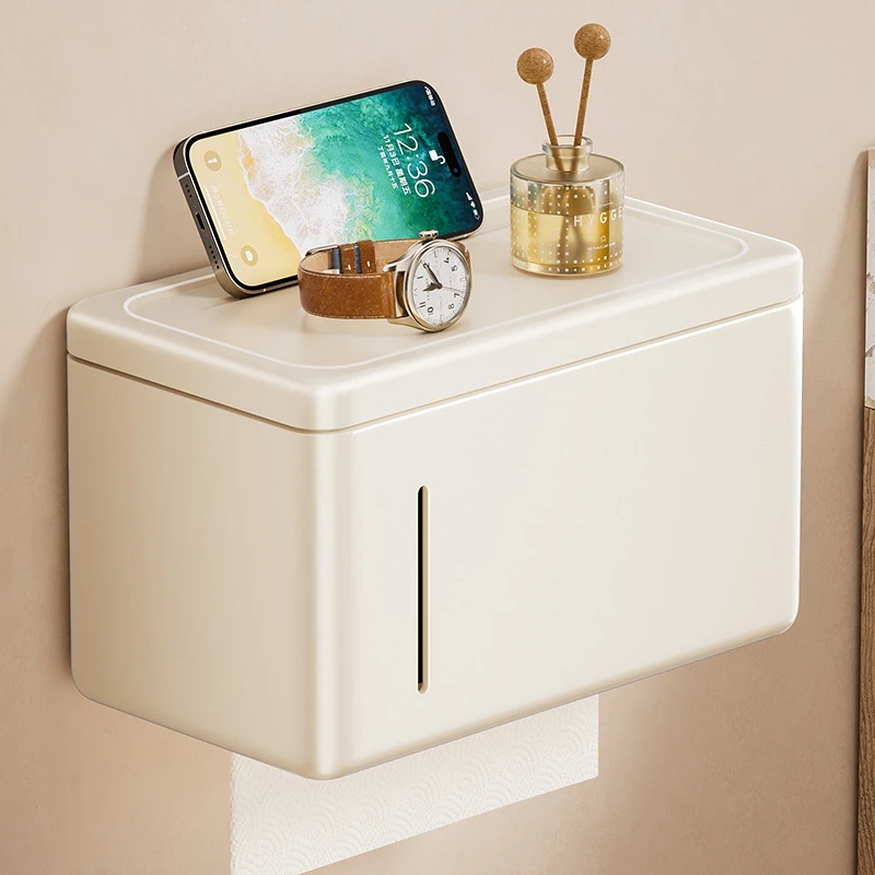 卫生间家用厕纸盒壁挂式纸巾盒免打孔防水抽纸盒卫生纸卷纸置物架