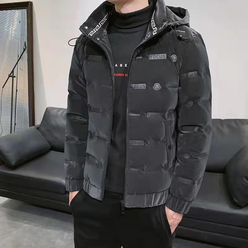 鸭鸭2021冬季新款高品质白鸭绒羽绒服男短款连帽可拆韩版休闲运动