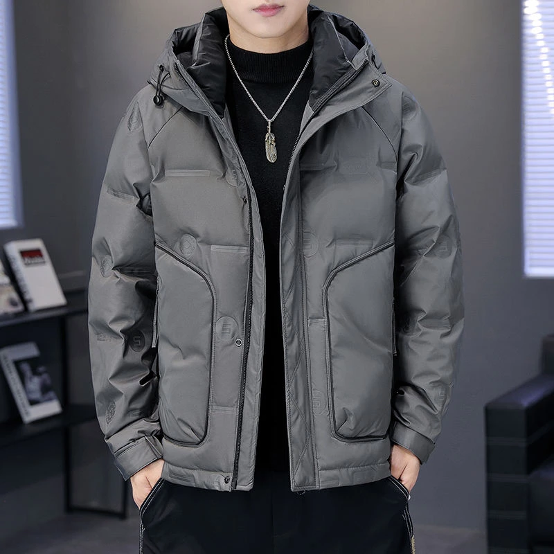 鸭鸭男士羽绒服2023冬季新款连帽羽绒服外套时尚青年加厚保暖潮流