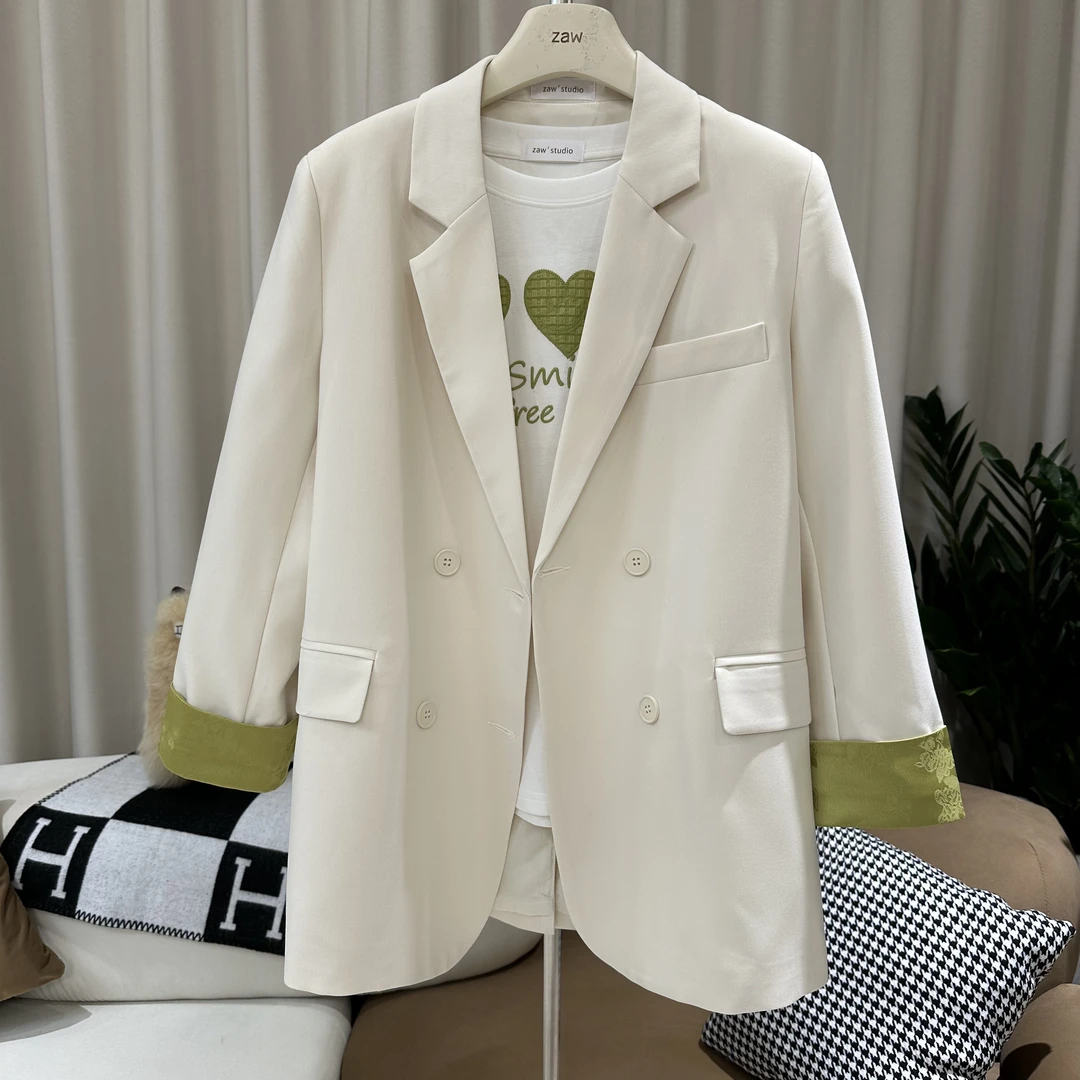 【福利】大码胖mm西装外套女春秋宽松休闲高级感西服/24085