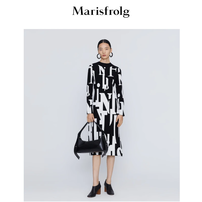 Marisfrolg玛丝菲尔针织条纹时尚设计师女士轻奢毛衣A1AY4807M