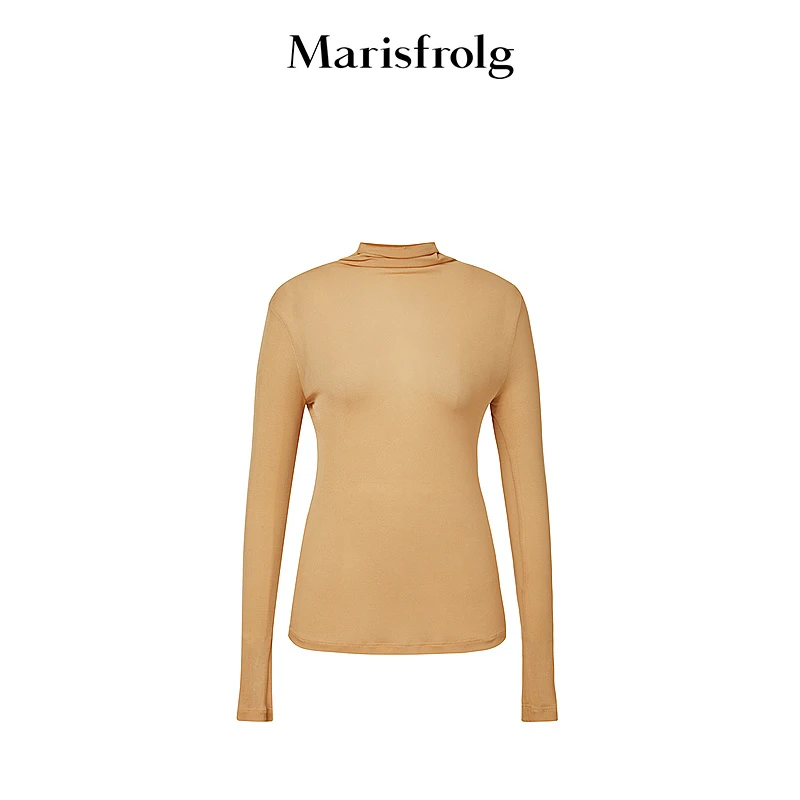 Marisfrolg玛丝菲尔简约圆领T恤女百搭纯色显瘦A1EG4117N