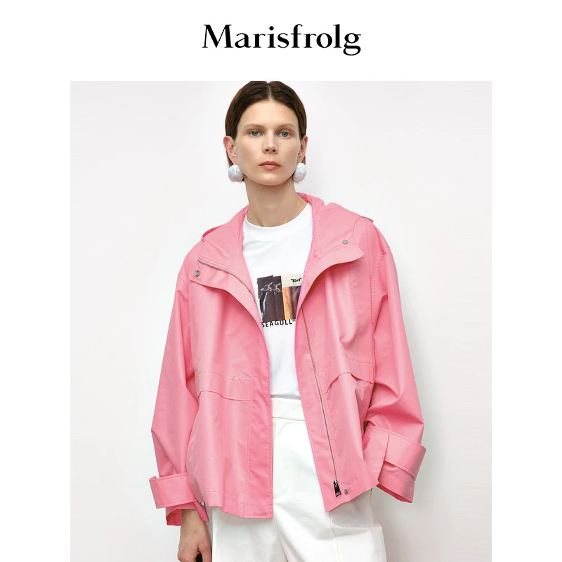 Marisfrolg玛丝菲尔秋季时尚连帽休闲外套A1DE33158