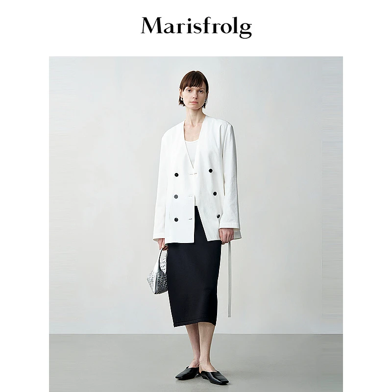 Marisfrolg玛丝菲尔双排牛角扣西装外套A1EG34763