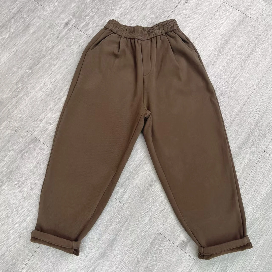 筱馥桂原创K6818冬季新款松紧腰显瘦加绒加厚休闲长裤