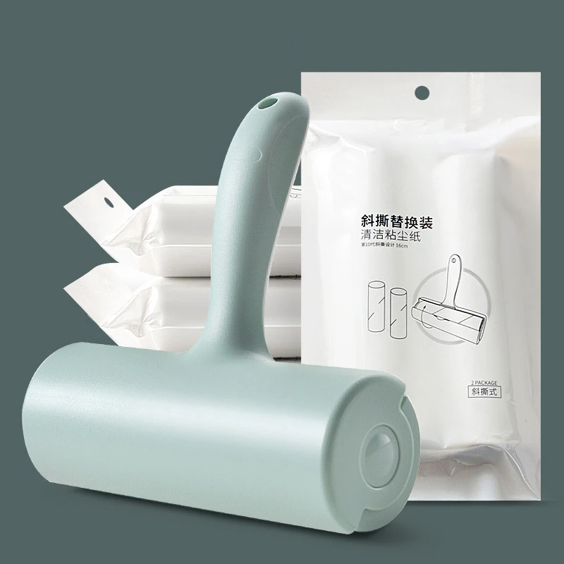 质乐长杆粘毛器可撕式沾毛滚刷衣黏毛神器滚筒毡毛粘尘纸替换卷纸