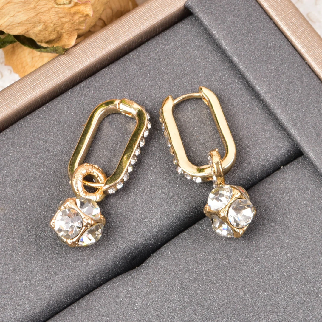 铜合金耳饰 两戴爆款奢华耳环优雅精致日常通勤名媛耳坠N1242