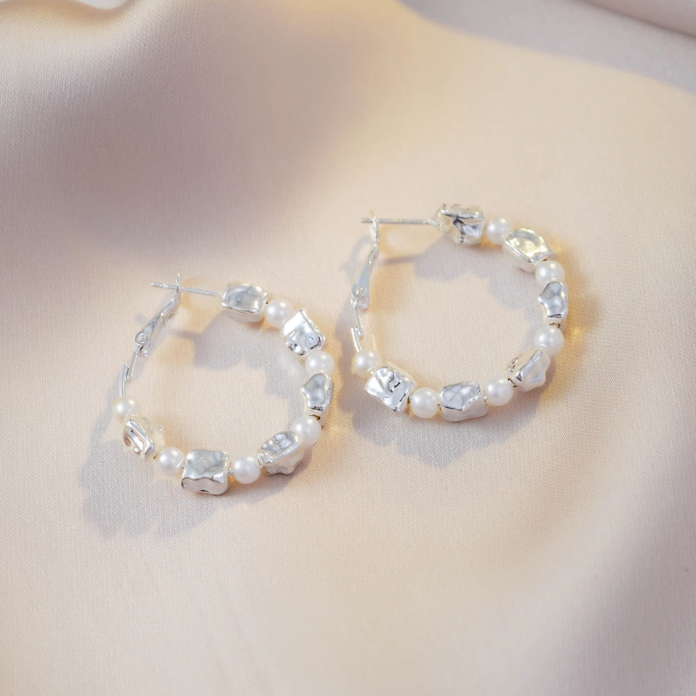 铜合金耳饰 气质轻奢小众韩版圈圈素款ins百搭简约耳饰N1966