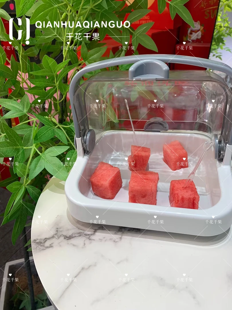 超市试吃盒试吃盘带盖水果试吃展示盘面包试吃台免费品尝台促销架