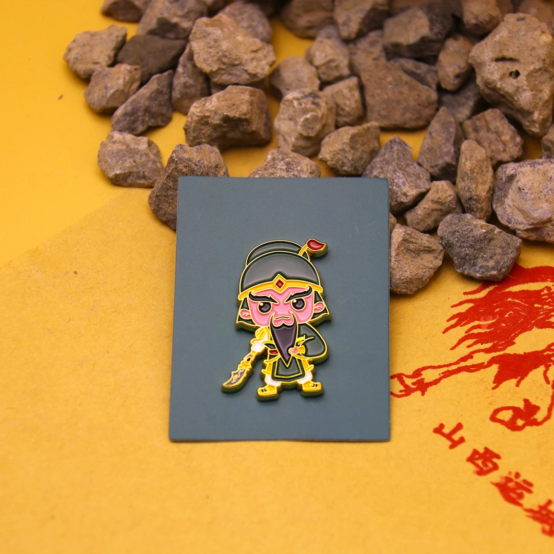 关帝庙关公文创～『小财神』徽章金属烤漆山西三国武财神关羽手办
