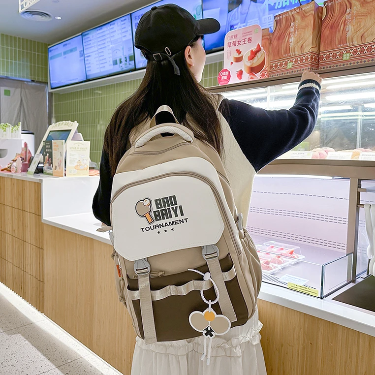 2025新款初中学生书包韩版女轻便减负大容量高中时尚校园双肩背包